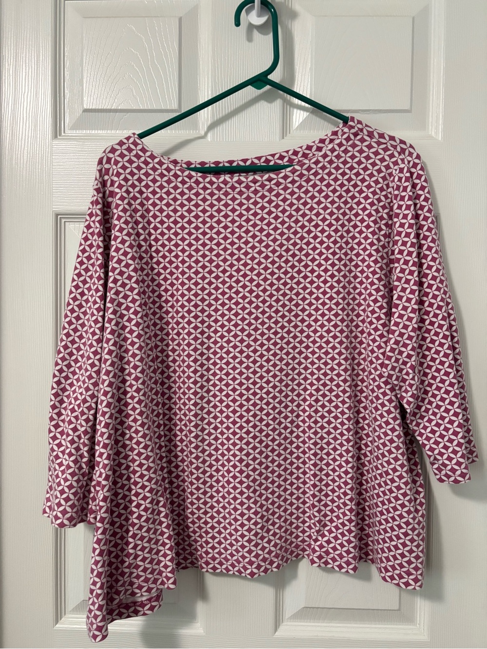 croft & barrow Pink Geometric Boatneck Tunic